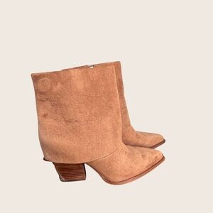 Jessica Simpson Tan Suede Ankle Booties